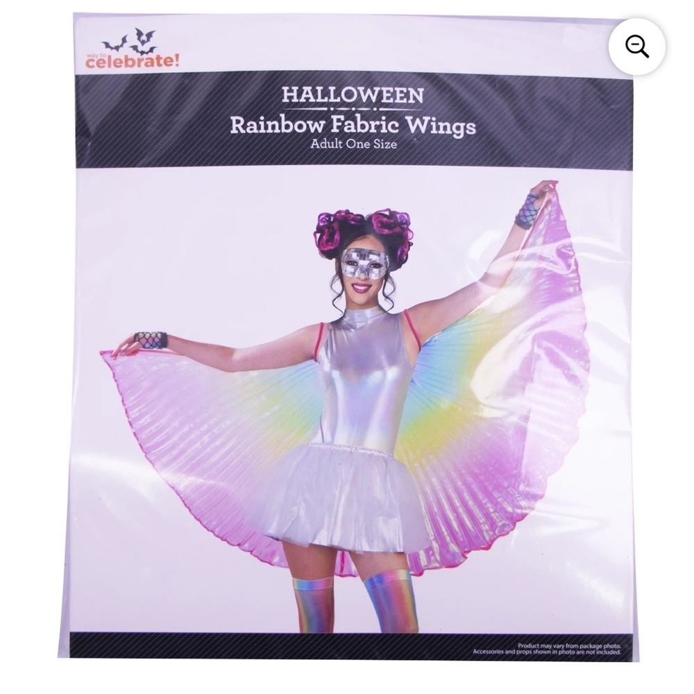 NEW Adult Rainbow Fabric Wings, Adult One Size Fit - Picture 7 of 10